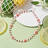 3Pcs 3 Style Fruit Polymer Clay & Glass Seed & Acrylic Pearl Beaded Necklaces Set NJEW-JN04582-4