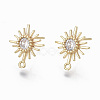 Brass Micro Clear Cubic Zirconia Stud Earring Findings KK-R132-064-NF-1