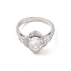 Brass Micro Pave Cubic Zirconia Rings RJEW-R146-06E-P-3