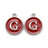 Platinum Plated Alloy Enamel Charms X-ENAM-S118-03G-P-1