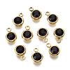 PVD Vacuum Plating 201 Stainless Steel Rhinestone Charms X-STAS-S068-02G-2