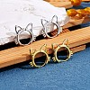 Women Cat Brass Leverback Earrings JE965B-4