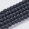 Synthetic Black Stone Beads Strands G-G508-6-1
