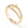 Brass Micro Pave Cubic Zirconia Ring Shanks KK-L155-33G-2