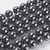 AAA Grade Black Non-Magnetic Synthetic Hematite Round  Beads Strands X-G-H1069-1-1