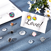 40Pcs 5 Styles Flat Round 304 Stainless Steel Earring Hooks Settings STAS-UN0026-16-3