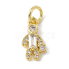 Brass Micro Pave Cubic Zirconia Charms ZIRC-F132-08G-1