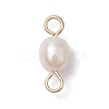 Natural Freshwater Pearl Potato Connector Charms PALLOY-JF03201-01-2