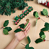 45Pcs Foam & Cloth Artificial Holly Leaves AJEW-SC0031-52A-3