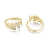 Brass Micro Pave Clear Cubic Zirconia Cuff Rings X-RJEW-F103-13W-G-2