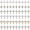 60Pcs 6 Styles Alloy Rhinestone Cabochons MRMJ-FH0001-53-1