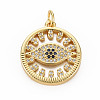 Brass Micro Pave Cubic Zirconia Pendants KK-N227-71-NF-2