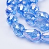 Electroplate Glass Beads Strands X-EGLA-D015-15x10mm-10-2