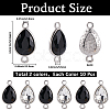 20Pcs 2 Colors Alloy Faceted Glass Connector Charms FIND-SC0016-29-2
