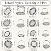 16Pcs 8 Style Adjustable Alloy Finger Rings Components FIND-SC0008-66-2