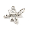 Rack Plating Brass Micro Pave Clear Cubic Zirconia Pendants KK-B093-10A-P-2