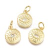 Brass Micro Pave Cubic Zirconia Pendants KK-P187-17E-G-1