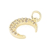 Rack Plating Brass Micro Pave Clear Cubic Zirconia Charms KK-Z060-09G-03-2