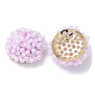 Glass Seed Beaded Cabochons FIND-G058-02C-1