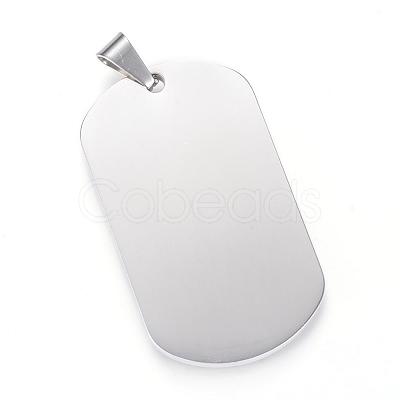 Tarnish Resistant 304 Stainless Steel Stamping Blank Tag Pendants STAS-R090-34-1
