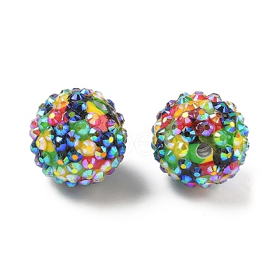 Round Resin Rhinestone Beads OACR-Z035-02E-1
