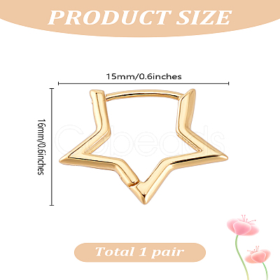 1Pair Brass Huggie Hoop Earrings EJEW-LP0001-20-1
