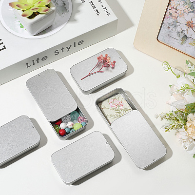 6Pcs Slide Top Tinplate Trinket Storage Boxes CON-SP0001-23F-1