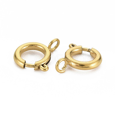 304 Stainless Steel Spring Ring Clasps STAS-N095-049G-1