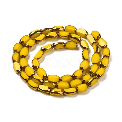 Electroplate Opaque Color Glass Beads Strands EGLA-Q127-A01-02B-1