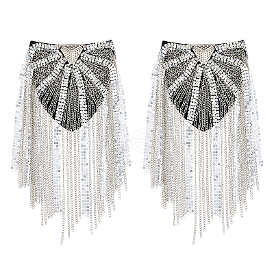 2Pcs Fashionable Tassel Epaulettes DIY-FH0008-89A-P-1