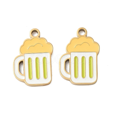 304 Stainless Steel Enamel Pendants STAS-G360-04G-09-1