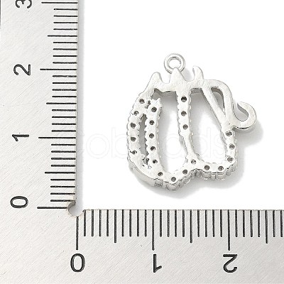Rack Plating Brass Micro Pave Cubic Zirconia Pendants KK-L224-053P-1