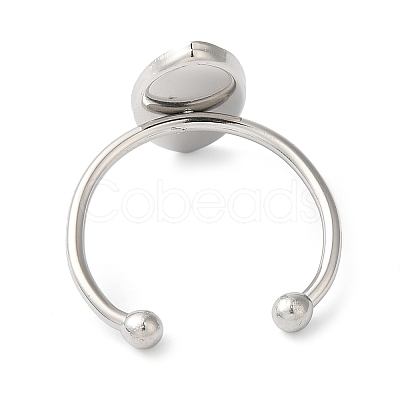 Non-Tarnish 304 Stainless Steel Open Cuff Ring Components STAS-I306-04P-1
