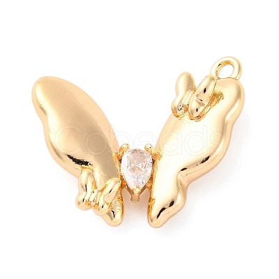 Brass Pave Cubic Zirconia Pendants KK-E793-28G-1
