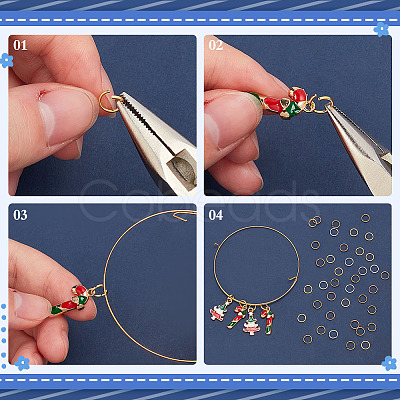 1600Pcs 4 Colors  Iron Brass Open Jump Ring IFIN-ME0001-15-1