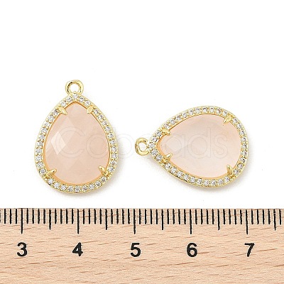 Natural Rose Quartz Faceted Teardrop Pendants G-I382-01G-06-1