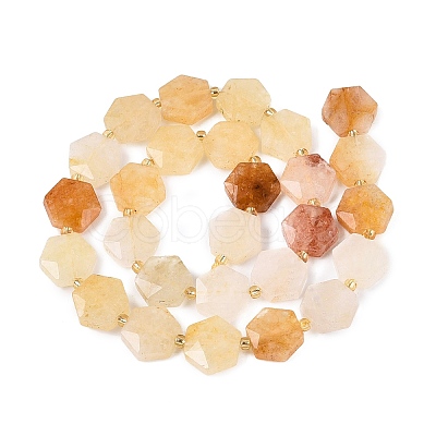 Natural Golden Silk Jade Beads Strands G-N368-01A-16-1