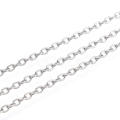 Tarnish Resistant 304 Stainless Steel Cable Chains X-CHS-R002-0.4mm-1