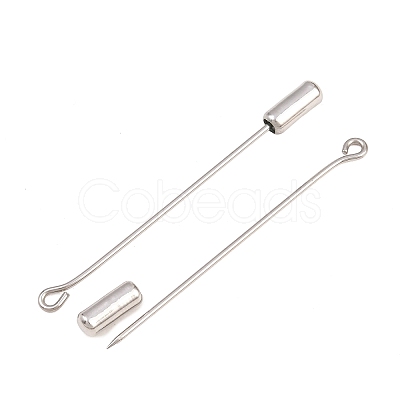 201 Stainless Steel Eyepin Pin Clutch Brooch Findings STAS-D266-01P-01-1