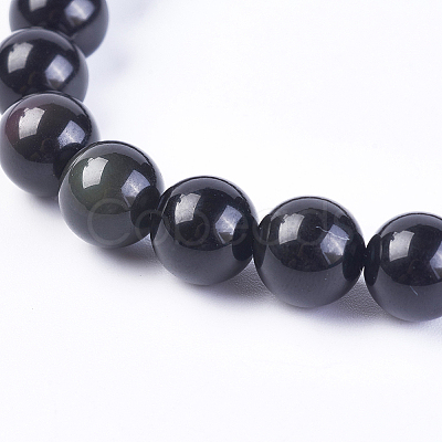 Natural Rainbow Obsidian Stretch Bracelets BJEW-F315-6mm-1