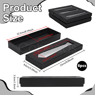 Paper Cardboard Tie Storage Boxes with Visible Window LS-CON-WH0107-63-1