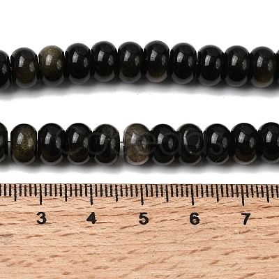 Natural Golden Sheen Obsidian Beads Strands G-A280-A15-02-1