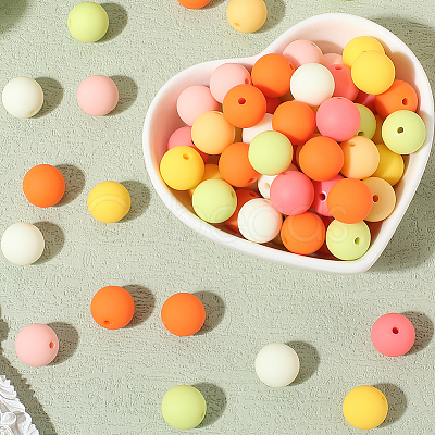 Rubberized Style Imitated Silicone Acrylic Beads MACR-PA0001-06B-03-1