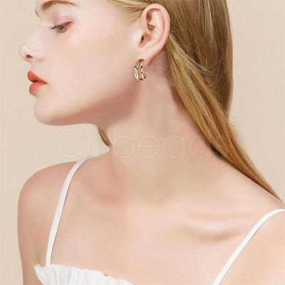 Titanium Steel Multi Layered Claw Stud Earrings for Women JE1102A-1