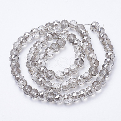 Electroplated Glass Beads Strands EGLA-Q092-10mm-A05-1