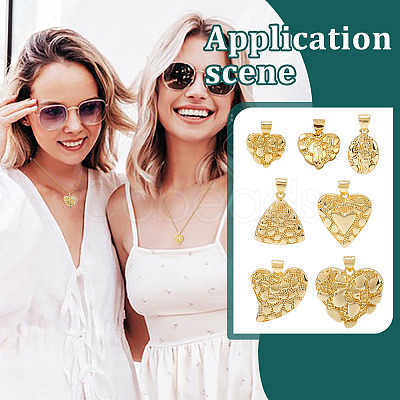 7Pcs 7 Styles Brass Pendants KK-PH0014-74-1