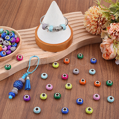 120Pcs Resin European Beads FIND-SP0002-05B-1