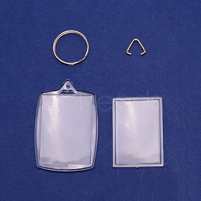 Plastic Badge Holder Keychain AJEW-WH0274-08P-1