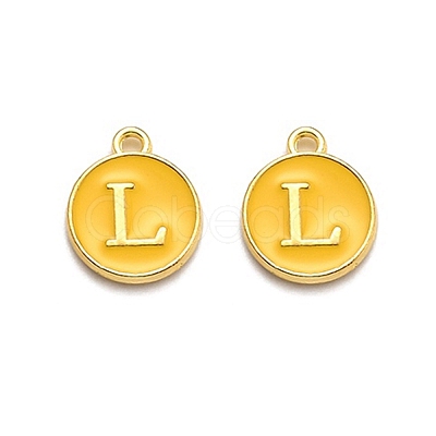 Golden Plated Alloy Enamel Charms X-ENAM-Q437-13L-1