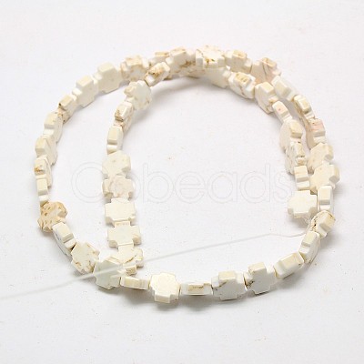 Geark Cross Natural Magnesite Beads Strands G-N0131-04B-1